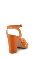 Women's Suede Leather Heeled Sandals | Derimod Women's Suede Leather Heeled Sandals | Derimod