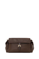 Woman Brown Fabric Crossbody Bag | Derimod Woman Brown Fabric Crossbody Bag | Derimod