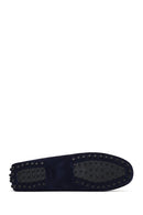 Women's Navy Blue Tassel Suede Leather Loafer | Derimod Women's Navy Blue Tassel Suede Leather Loafer | Derimod