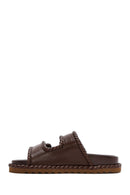 Women's Brown Strappy Slippers | Derimod Women's Brown Strappy Slippers | Derimod