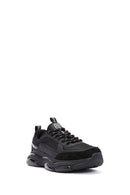 Erkek Siyah Bağcıklı Deri Sneaker | Derimod Erkek Siyah Bağcıklı Deri Sneaker | Derimod