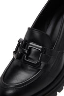 Kadın Siyah Kalın Topuklu Deri Maskülen Loafer | Derimod Kadın Siyah Kalın Topuklu Deri Maskülen Loafer | Derimod