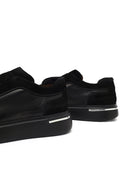 Men's Black Thick-Soled Leather Sneaker | Derimod Men's Black Thick-Soled Leather Sneaker | Derimod