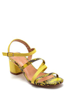 Women's Yellow Thick Heeled Sandals | Derimod Women's Yellow Thick Heeled Sandals | Derimod