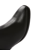 Women's Black Zipper Heeled Leather Boots | Derimod Women's Black Zipper Heeled Leather Boots | Derimod