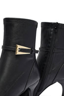 Woman Black Zippered Thin Heeled Boots | Derimod Woman Black Zippered Thin Heeled Boots | Derimod