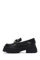 Kadın Siyah Deri Kalın Tabanlı Maskülen Loafer | Derimod Kadın Siyah Deri Kalın Tabanlı Maskülen Loafer | Derimod