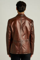 Belmondo Men's Leather Jacket | Derimod Belmondo Men's Leather Jacket | Derimod