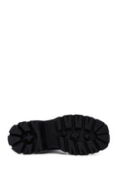 Women's Black Thick Soled Zippered Leather Boots | Derimod Women's Black Thick Soled Zippered Leather Boots | Derimod