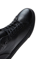 Men's Black Leather Ankle Sneaker Boots | Derimod Men's Black Leather Ankle Sneaker Boots | Derimod