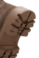 Women's Tan Suede Leather Boots with Zipper | Derimod Women's Tan Suede Leather Boots with Zipper | Derimod