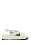 Women's Beige Ankle Buckle Thick Soled Leather Sandals | Derimod Women's Beige Ankle Buckle Thick Soled Leather Sandals | Derimod
