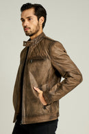 Adrian Men's Leather Jacket | Derimod Adrian Men's Leather Jacket | Derimod