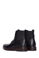 Men's Black Leather Zippered Boots | Derimod Men's Black Leather Zippered Boots | Derimod