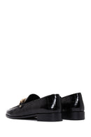 Kadın Siyah Deri Tokalı Kroko Klasik Loafer | Derimod Kadın Siyah Deri Tokalı Kroko Klasik Loafer | Derimod