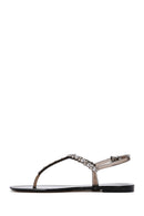 Women's Black Jelly Sandals with Stones | Derimod Women's Black Jelly Sandals with Stones | Derimod