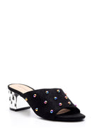 Women's Suede Heeled Slippers | Derimod Women's Suede Heeled Slippers | Derimod