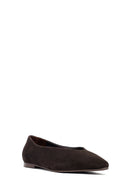 Woman Brown Suede Leather Babet | Derimod Woman Brown Suede Leather Babet | Derimod