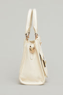 Ecru Women's Leather Handbag | Derimod Ecru Women's Leather Handbag | Derimod