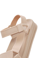 Women's Beige Strappy Thick Soled Jelly Sandals | Derimod Women's Beige Strappy Thick Soled Jelly Sandals | Derimod