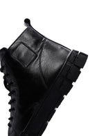 Men's Black Lace-Up Zippered Leather Boots | Derimod Men's Black Lace-Up Zippered Leather Boots | Derimod