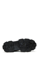 Women's Black Leather Thick Soled Boots | Derimod Women's Black Leather Thick Soled Boots | Derimod