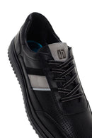 Erkek Siyah Bağcıklı Deri Sneaker | Derimod Erkek Siyah Bağcıklı Deri Sneaker | Derimod