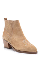 Women's Suede Leather Heeled Boots | Derimod Women's Suede Leather Heeled Boots | Derimod