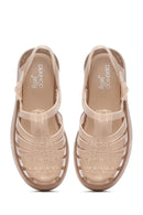 Women's Beige Ankle Buckle Thick Soled Jelly Sandals | Derimod Women's Beige Ankle Buckle Thick Soled Jelly Sandals | Derimod