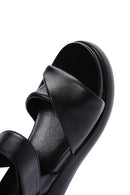 Women's Black Ankle Strap Thick-Sole Leather Sandals | Derimod Women's Black Ankle Strap Thick-Sole Leather Sandals | Derimod