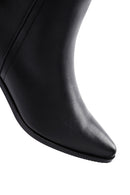 Women's Black Leather Zippered Boots | Derimod Women's Black Leather Zippered Boots | Derimod