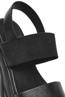 Women's Black Thick-Sole Leather Sandals | Derimod Women's Black Thick-Sole Leather Sandals | Derimod