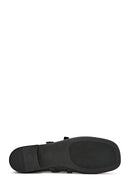 Women's Black Buckle Leather Ballerinas | Derimod Women's Black Buckle Leather Ballerinas | Derimod