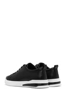 Erkek Siyah Bağcıklı Deri Sneaker | Derimod Erkek Siyah Bağcıklı Deri Sneaker | Derimod