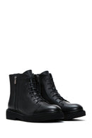 Women's Black Leather Zippered Boots | Derimod Women's Black Leather Zippered Boots | Derimod