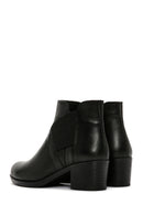 Women's Black Thick Heeled Zippered Leather Boots | Derimod Women's Black Thick Heeled Zippered Leather Boots | Derimod