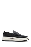 Erkek Siyah Kalın Tabanlı Deri Casual Loafer | Derimod Erkek Siyah Kalın Tabanlı Deri Casual Loafer | Derimod