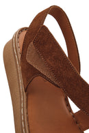 Women's Tan Suede Leather Comfort Sandals | Derimod Women's Tan Suede Leather Comfort Sandals | Derimod