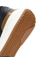 Erkek Lacivert Bağcıklı Kalın Tabanlı Deri Casual Sneaker | Derimod Erkek Lacivert Bağcıklı Kalın Tabanlı Deri Casual Sneaker | Derimod