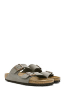 Birkenstock Men's Gray Double Buckle Arizona Eva Slippers | Derimod Birkenstock Men's Gray Double Buckle Arizona Eva Slippers | Derimod