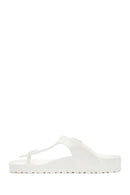Birkenstock Women's White Flip Flops Gizeh Eva Slippers | Derimod Birkenstock Women's White Flip Flops Gizeh Eva Slippers | Derimod
