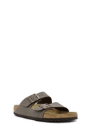 Birkenstock Women's Brown Arizona Eva Nubuck Leather Slippers | Derimod Birkenstock Women's Brown Arizona Eva Nubuck Leather Slippers | Derimod