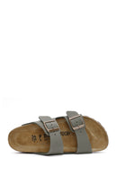 Birkenstock Kadın Gri Arizona Eva Nubuk Deri Terlik | Derimod Birkenstock Kadın Gri Arizona Eva Nubuk Deri Terlik | Derimod