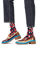 Happy Socks Erkek Lacivert Desenli Pamuk Çorap | Derimod Happy Socks Erkek Lacivert Desenli Pamuk Çorap | Derimod