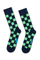 Happy Socks Kadın Lacivert Kare Desenli Pamuklu Çorap | Derimod Happy Socks Kadın Lacivert Kare Desenli Pamuklu Çorap | Derimod