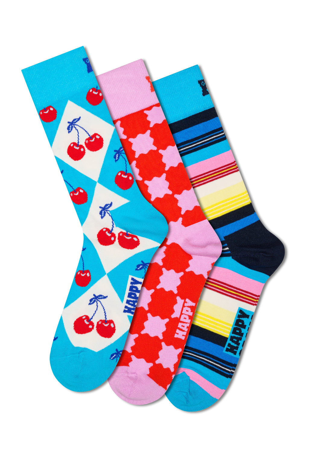 Happy Socks Kadın Çok Renkli Desenli Pamuklu 3’lü Çorap Seti