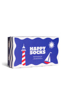 Happy Socks Kadın Mavi Sahil Temalı Pamuklu 3’lü Çorap Seti | Derimod Happy Socks Kadın Mavi Sahil Temalı Pamuklu 3’lü Çorap Seti | Derimod