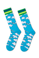 Happy Socks Male Blue Cloud Patterned Cotton Socks | Derimod Happy Socks Male Blue Cloud Patterned Cotton Socks | Derimod