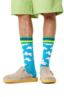 Happy Socks Male Blue Cloud Patterned Cotton Socks | Derimod Happy Socks Male Blue Cloud Patterned Cotton Socks | Derimod