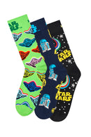 Happy Socks Male Multi-Colored Star Wars Patterned 3-Pack Sock Set | Derimod Happy Socks Male Multi-Colored Star Wars Patterned 3-Pack Sock Set | Derimod